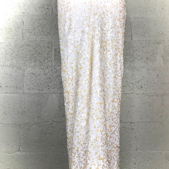 BHLDN Ivory Badgley Mischka Glitz Sequin Wedding Gown Size 0 Sleeveless Lined - Picture 6 of 14